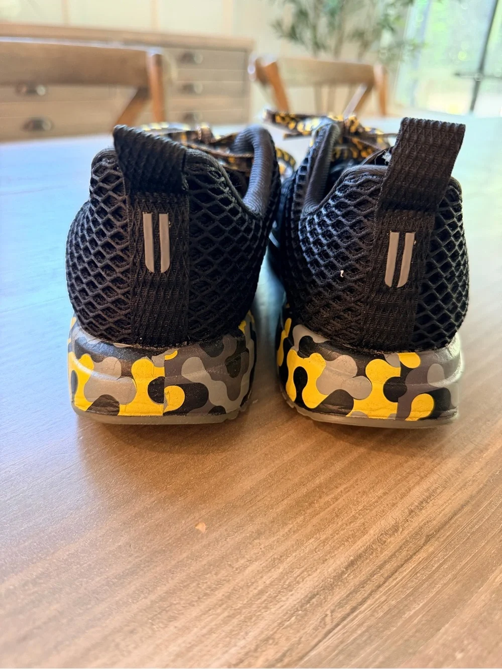 NOBULL Black Athletic Sneakers with Yellow Camo Sole and Laces